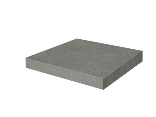 Керамический гранит KERAMA MARAZZI Ступень клееная угловая Касабланка HP серый тёмный матовый обрезной 33x33x0,9