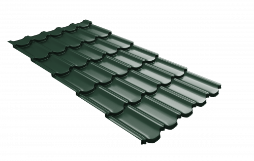 Волновой профиль Grand Line Kvinta plus 3D, 0,45 PE, Zn 100, RAL 6005 зеленый мох 