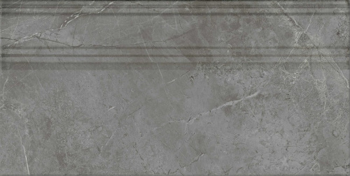 Керамическая плитка KERAMA MARAZZI Плинтус Риальто серый тёмный глянцевый обрезной 20x40x1,6