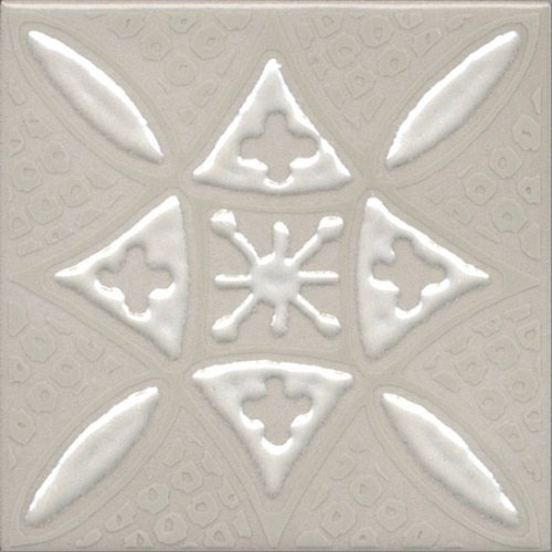 Керамический гранит KERAMA MARAZZI Декор Бахия 2 серый светлый глянцевый 9,8x9,8x0,7