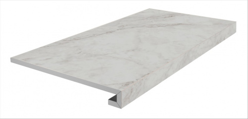 Керамический гранит KERAMA MARAZZI Ступень клееная фронтальная Тубкаль белый матовый обрезной 33x60x0,9
