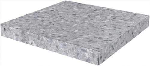 Керамический гранит KERAMA MARAZZI Ступень угловая клееная Терраццо серый  33x33x0,9