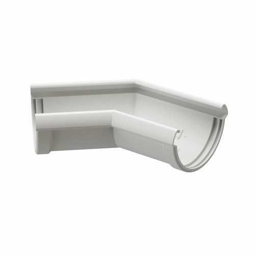 Угол желоба 135° Docke LUX цвет пломбир (RAL 9003)