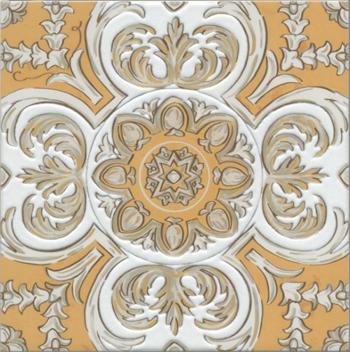 Керамический гранит KERAMA MARAZZI Декор Алмаш центр жёлтый 30x30x0,8