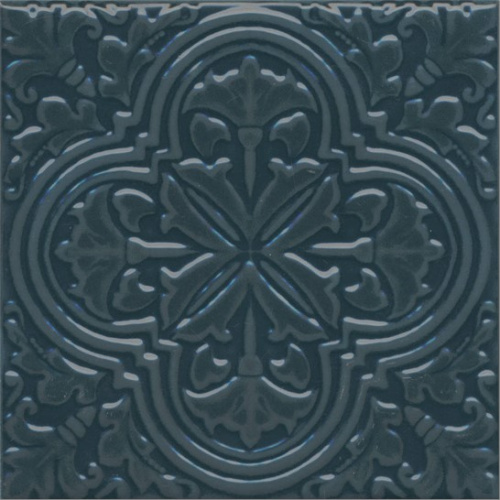 Керамическая плитка KERAMA MARAZZI Декор Фес бирюзовый тёмный глянцевый 15x15x0,77