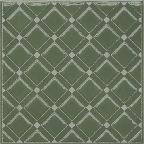 Керамический гранит KERAMA MARAZZI Декор Бахия 1 зелёный глянцевый 9,8x9,8x0,7