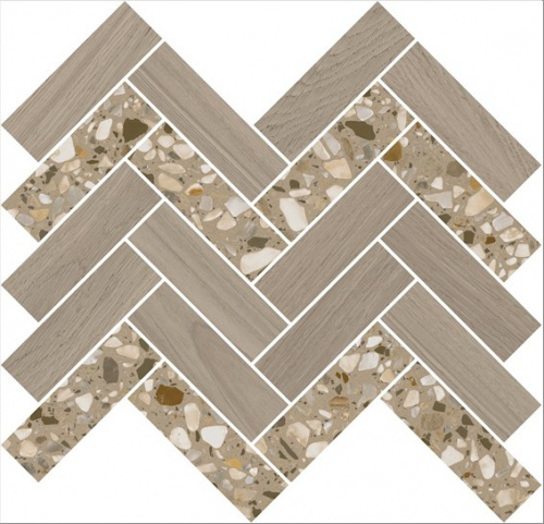 Керамический гранит KERAMA MARAZZI Декор Монтиони мозаичный коричневый светлый 34x35,5x0,9
