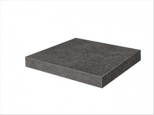 Керамический гранит KERAMA MARAZZI Ступень клееная угловая Портленд антрацит матовый обрезной 33x33x0,9