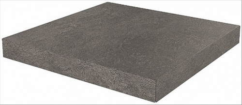 Керамический гранит KERAMA MARAZZI Ступень угловая клееная Про Стоун антрацит  33x33x0,9