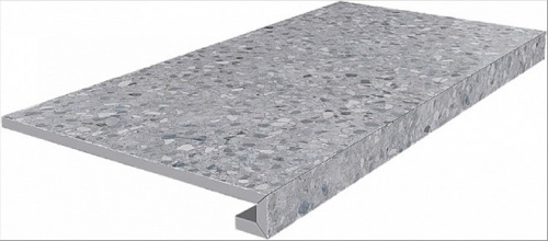 Керамический гранит KERAMA MARAZZI Ступень клееная Терраццо серый  33x60x0,9