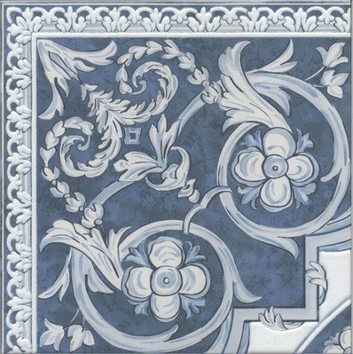 Керамический гранит KERAMA MARAZZI Декор Алмаш угол синий 30x30x0,8