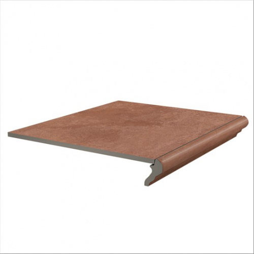 Керамический гранит KERAMA MARAZZI Ступень фронтальная Хадду красный матовый 40,2x34x0,8