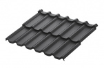 Металлочерепица модульная Aquasystem Стокгольм XXL, 0.5 Pural BT MATT, Zn 275, 1185х875 мм, RR 2H3 антрацит