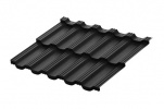 Металлочерепица модульная Aquasystem Гетеборг XXL, 0.5 PE MATT, Zn 140, 1205х865 мм, RAL 9005 черный