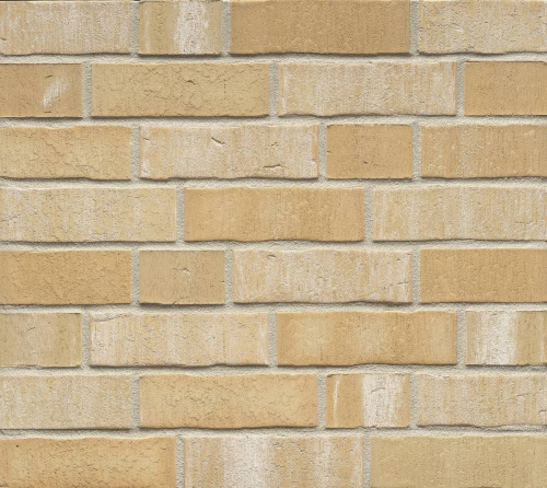 Клинкерный облицовочный кирпич Feldhaus Klinker K741RF75 vascu crema wasserstrich