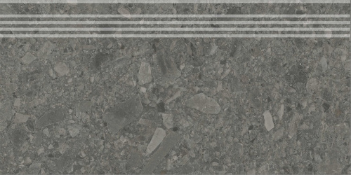Керамический гранит KERAMA MARAZZI Ступень Чеппо ди Гре антрацит матовый обрезной 30x60x0,9