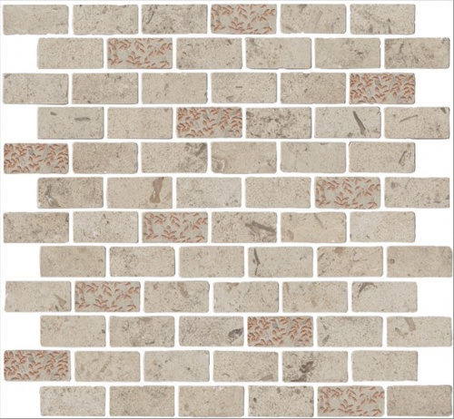 Керамический гранит KERAMA MARAZZI Декор Про Лаймстоун Антика 2 мозаичный бежевый матовый 32x30x0,9