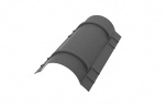 Конек полукруглый Aquasystem 0.5 PE MATT, Zn 140, R90, длина 1.97 м, RAL 9005 черный