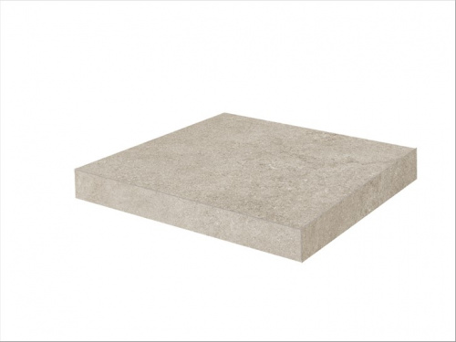 Керамический гранит KERAMA MARAZZI Ступень клееная угловая Портленд бежевый светлый матовый обрезной 33x33x0,9