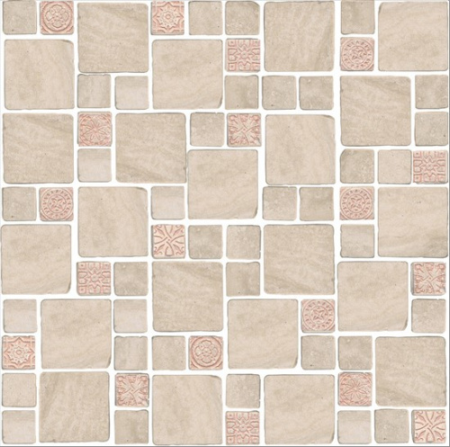 Керамический гранит KERAMA MARAZZI Декор Риальто Антика 4 мозаичный бежевый светлый матовый 30x30x0,9