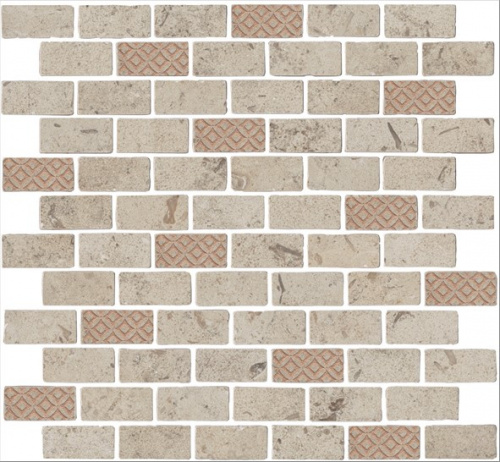 Керамический гранит KERAMA MARAZZI Декор Про Лаймстоун Антика 3 мозаичный бежевый матовый 32x30x0,9