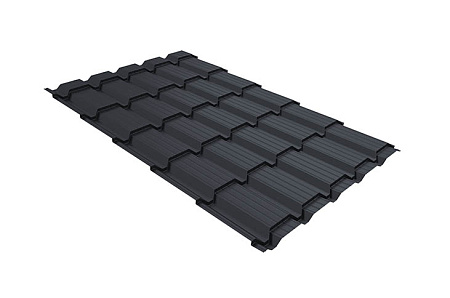 Волновой профиль Grand Line Quadro profi, 0,5 GreenCoat Pural BT, Zn 275, RR 23 темно-серый (RAL 7024 мокрый асфальт) 