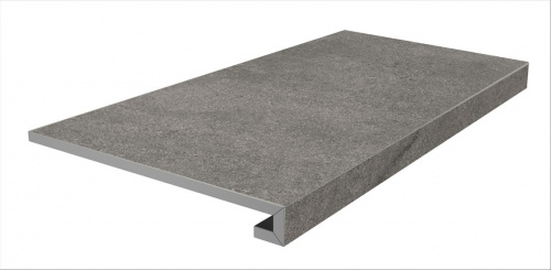 Керамический гранит KERAMA MARAZZI Ступень клееная фронтальная Портленд серый тёмный матовый обрезной 33x80x0,9