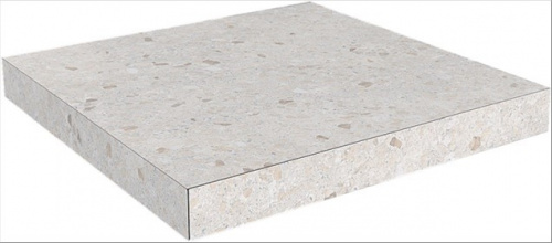 Керамический гранит KERAMA MARAZZI Ступень угловая клееная Терраццо бежевый светлый  33x33x0,9