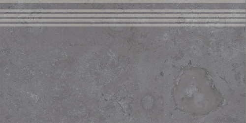 Керамический гранит KERAMA MARAZZI Ступень Про Лаймстоун серый темный натуральный обрезной 30x60x0,9