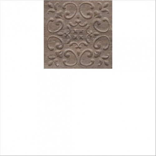 Керамический гранит KERAMA MARAZZI Вставка Браш Вуд коричневый тёмный  9,9x9,9x0,8