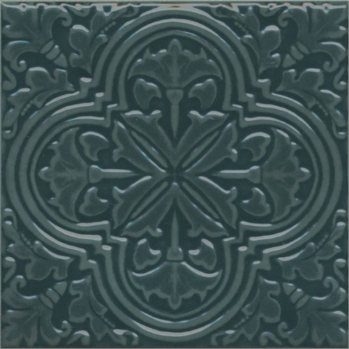 Керамическая плитка KERAMA MARAZZI Декор Фес зелёный тёмный глянцевый 15x15x0,77