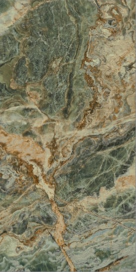 Керамический гранит KERAMA MARAZZI Панно Риальто Нобиле 2 зелёный лаппатированный обрезной 119,5x238,5x1,1