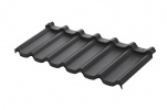 Металлочерепица модульная Aquasystem Стокгольм XXL, 0.5 Pural BT MATT, Zn 275, 1185х475 мм, RR 2H3 антрацит