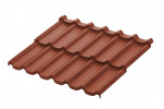 Металлочерепица модульная Aquasystem Стокгольм XXL, 0.5 Pural BT MATT, Zn 275, 1185х875 мм, RR 750 терракотовый