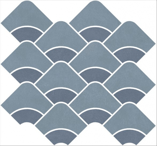 Керамическая плитка KERAMA MARAZZI Декор Таделакт наборный синий светлый, синий матовый обрезной 30x28x0,9