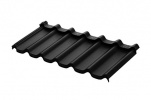 Металлочерепица модульная Aquasystem Стокгольм XXL, 0.5 Pural BT MATT, Zn 275, 1185х475 мм, RR 33 черный