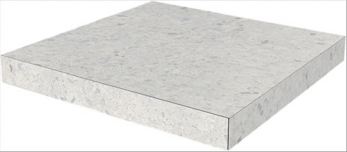 Керамический гранит KERAMA MARAZZI Ступень угловая клееная Терраццо серый светлый  33x33x0,9