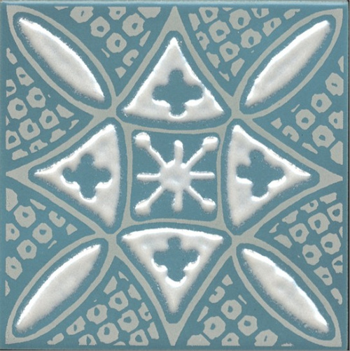 Керамический гранит KERAMA MARAZZI Декор Бахия 2 бирюзовый глянцевый 9,8x9,8x0,7