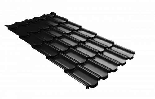 Волновой профиль Grand Line Kvinta plus 3D, 0,45 PE, Zn 100, RAL 9005 черный янтарь 
