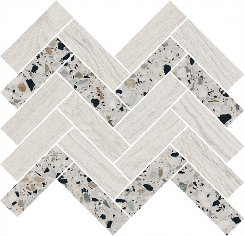 Керамический гранит KERAMA MARAZZI Декор Монтиони мозаичный белый 34x35,5x0,9