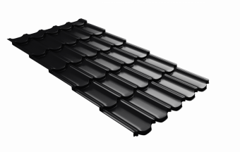 Волновой профиль Grand Line Kvinta plus 3D, 0,45 PE, Zn 100, RAL 9005 черный янтарь