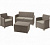 Дачная мебель Corona set with cushion box Allibert (Аллиберт), цвет капучино
