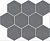 Керамическая плитка KERAMA MARAZZI Тюрен серый темный матовый из 9 частей 12x10,4x0,7